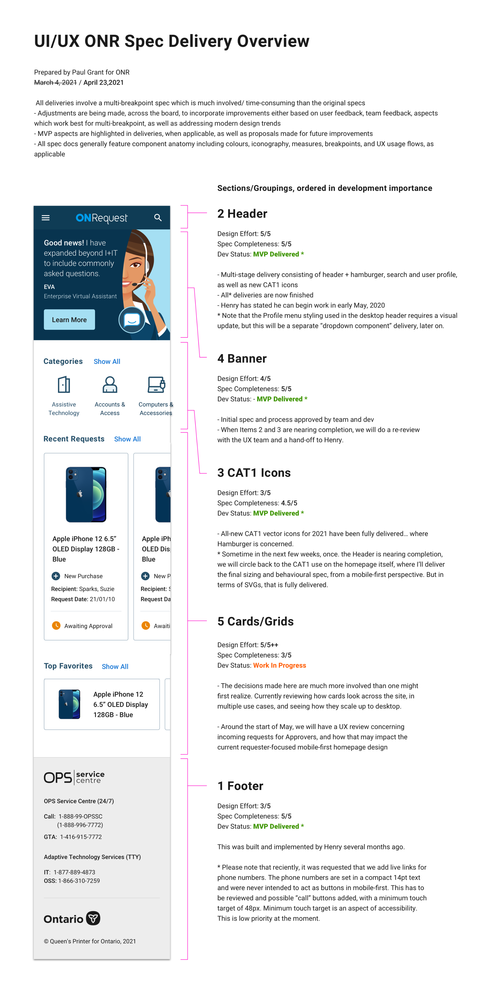tracking sectional upgrades